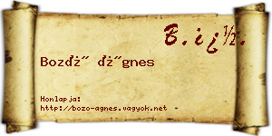 Bozó Ágnes névjegykártya