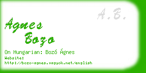 agnes bozo business card